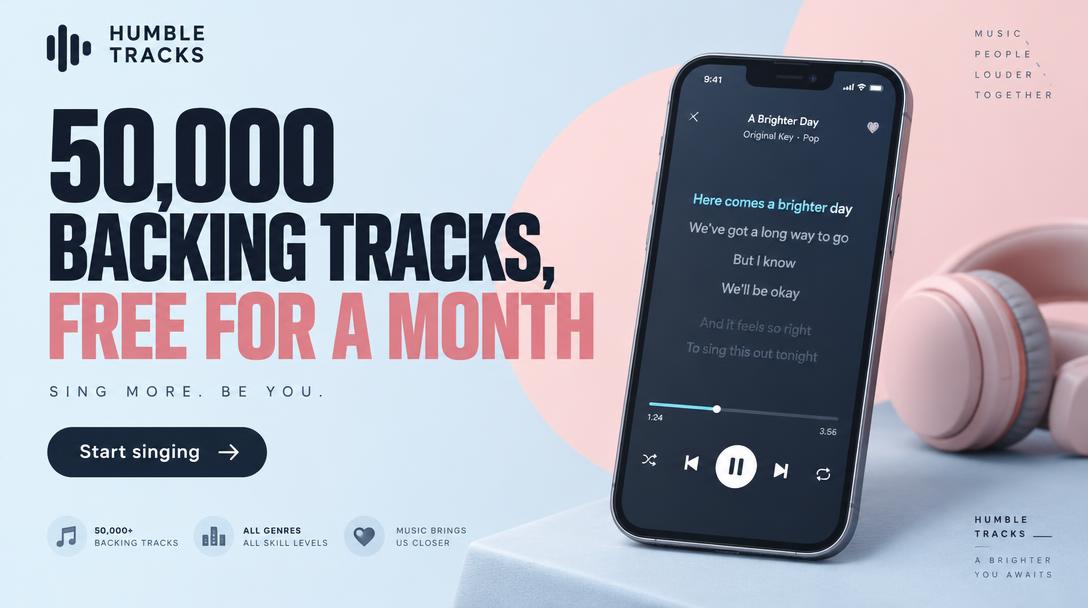 Humble Tracks karaoke app — 50,000 backing tracks free for a month